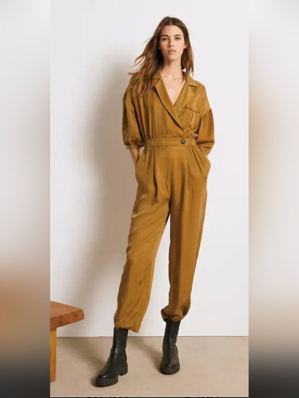 ba&sh Jumpsuit with waist detail Aida | camel